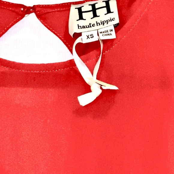 Haute Hippie Orange Sleeveless Blouse Women’s Size XS Exposed Back NEW WITH TAGS - Picture 9 of 12